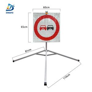 İngiltere yüksek görünürlük geri dönüşümlü hiçbir geçen PVC geçici trafik işareti çift taraflı - Product Image 4