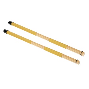 1 par de prácticas cepillos de bambú para tambor, palos de tambor, accesorio para instrumentos musicales (amarillo) - Product Image 4