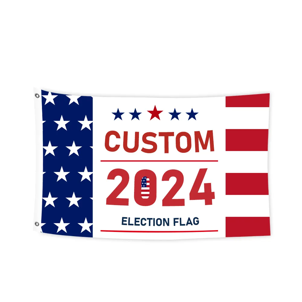 Poliéster personalizado de alta calidad 90*150cm EE. UU. Estados Unidos 2024 EE. UU. Banderas electorales Bandera estadounidense