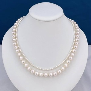 Auténtico Collar de Perlas de Agua Dulce Redondas de 3-6 mm para Mujer, Elegante y Versátil, Cadena Doble con Cadena para Clavícula - Product Image 2