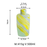 Bouteille de parfum vide en verre de 500 ml pour diffuseur à bâtonnets d'aromathérapie, avec logo personnalisé, estampage doré et boîte d'emballage, forme YAFU, vente en gros