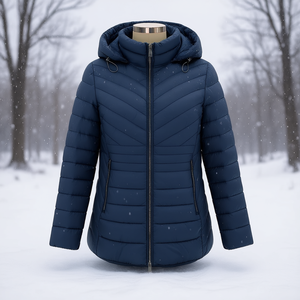 เสื้อโค้ทพัฟเฟอร์ผู้หญิง VH-104 ไซส์ใหญ่พิเศษ 46-56 แจ็คเก็ตฤดูหนาวมีฮู้ด เสื้อคลุมกันหนาว - Product Image 3