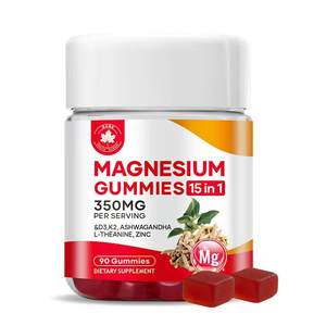 Gomme al Glicinato di Magnesio con Vitamina D3 e K2 15-in-1 per Adulti, Miglioramento della Densità Ossea, Gomme Funzionali, 90 Pezzi - Product Image 1