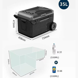 2026 New Model Solar Car Refrigerator 55L Capacity With Wheels and Handles Portable <b>Freezer</b> Outdoor - Product Image 6