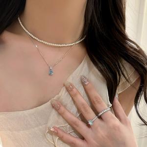 สร้อยคอเงินแท้ S925 สไตล์ฝรั่งเศส แบบเฮปเบิร์น อ่อนหวาน มีเสน่ห์ ดีไซน์เกลียวไม่สม่ำเสมอ พร้อมจี้สวยงาม - Product Image 4