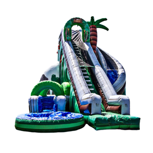 Kiddohop açık şişme hindistan cevizi Falls su kaydırağı kavisli sıçrama havuzu tünel eğlenceli oyun ekipmanları kale - Product Image 1