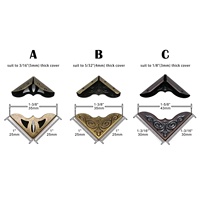 Protecteur d'Angle Décoratif pour Livre Album Photo Menu Scrapbooking Bloc-Notes Sac Dossier Laiton Antique Bronze Métal