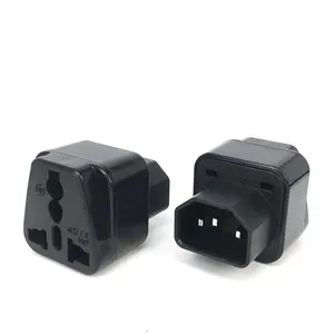 Adaptor Daya Perempuan IEC 320 C14 Male Ke C13, Colokan Konversi Khusus PDU/UPS C13 Female AU/US/UK/EU