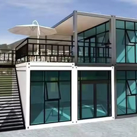 Maison préfabriquée modulaire de luxe de 20 pieds, personnalisée en usine, à assemblage rapide, avec petites fenêtres en verre, type conteneur