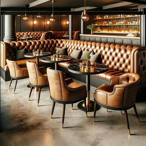 Juego de Muebles Nórdicos para Comida Rápida, Mesa Cuadrada y Silla Curva, Sofá Largo para Restaurante, Cafetería - Product Image 1
