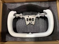 Volant sport à 3 branches personnalisé de luxe en cuir noir/blanc pour Tesla Model 3/Highland/Model Y Juniper Plug