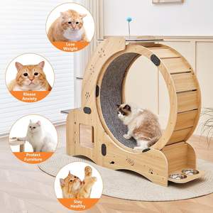 Moderna y Lujosa Estación de Juego 5 en 1 <span class=keywords><strong>para</strong></span> <span class=keywords><strong>Gatos</strong></span>: Rueda de Ejercicio, Escalera, Rascador, Comedero y Juguete - Product Image 5