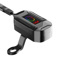 Cargador USB para Motocicleta de 18-30W 4A con Cable Retráctil Tipo-C para Bicicleta Eléctrica, Cargador USB para Teléfono Móvil con Pantalla de Voltaje SAE