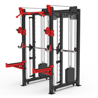 REYK Commercial Power Cage Multi-functional Smith Machine Équipement de musculation pour salle de sport avec système de poulies doublement réglable