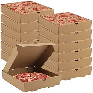 Özel astar ambalaj Pizza kutusu kişiselleştirilmiş teslimat gıda Pizza kutusu kare kağit kutu özelleştirilmiş kabul düşük adedi ücretsiz tasarım