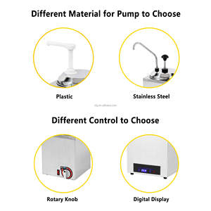 Calentador Eléctrico Comercial de Acero Inoxidable Plateado para Salsa de Chocolate Caliente y Queso Nacho con Bomba, Voltaje Universal - Product Image 4