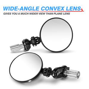Espejos Retrovisores Redondos Plegables para Motocicleta, Espejos Laterales de Vidrio Negro para Moto - Product Image 6