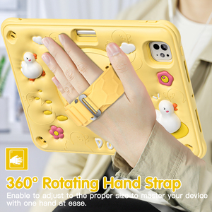 Funda Protectora para Tablet iPad <span class=keywords><strong>Pro</strong></span> 11 2024 <span class=keywords><strong>M4</strong></span> A2836/A2837/A3006, Diseño de Patito Adorable, Protección Completa Anticaídas y Antigolpes - Product Image 4