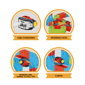 Juego de 146 Piezas de Pistas Magnéticas para Niños, Circuito Flexible para Autos de Carreras, Ensamble de Pista de Trenes de Suspensión Magnética Eléctrica DIY - Product Image 4