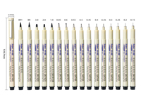 Stylos feutres à encre pigmentée d'archives SA740, tailles de pointe assorties pour l'écriture, le dessin ou le journal intime avec encre noire permanente