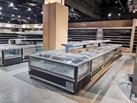 Grande fenêtre congélateur supermarché réfrigérateur congélateur commercial