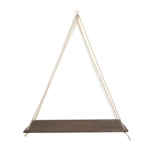 Étagère murale triangulaire en bois massif pour plantes, support de rangement pour salon, couleur blanc charbon - Product Image 5