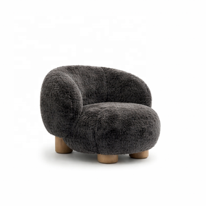 Fauteuil lounge modulaire HDC en fausse fourrure, fauteuil design Bou, fauteuil d'appoint de luxe en peau de mouton pour salon, bar et mobilier de club - Product Image 3
