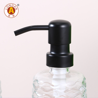 Ensemble d'accessoires de salle de bain 3 pièces en verre transparent effet vaguelettes, distributeur de savon, gobelet, porte-savon, pompe noire mate, vente en gros