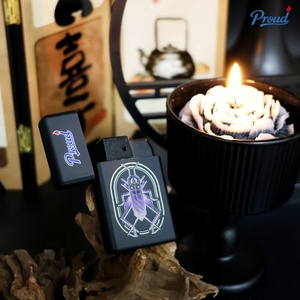 Nouveauté, briquet électronique au <span class=keywords><strong>gaz</strong></span> butane rechargeable en plastique HP populaire, flamme jet, avec lumière LED piézo, logo personnalisé - Product Image 3
