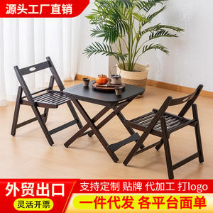 Mesa plegable totalmente de bambú, mesa cuadrada pequeña, portátil, no requiere instalación, mesa de té, sala de estar, hogar, ocio al aire libre - Product Image 5