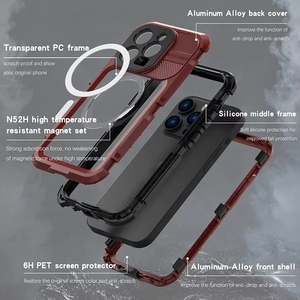 Étui de téléphone en alliage d'aluminium robuste, résistant à la poussière, à l'eau et aux chutes, certifié IP68, protection 360° pour <span class=keywords><strong>iPhone</strong></span> - Product Image 6