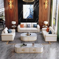 Luxus American White Leder 3-Sitzer Schnitt Couch Wohnzimmer Möbel Chesterfield Sofa Set Designer neues Sofa zu verkaufen