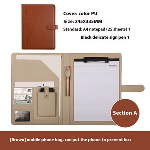 Porte-documents multifonctionnel en cuir A4 pour gestionnaire d'entreprise avec rangement pour tableau, idéal pour les ventes, les expositions, les signatures, motif sac - Product Image 6