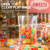 Sacs en plastique PE transparents plats personnalisés avec logo, pochettes d'emballage à ouverture supérieure pour le stockage en détail