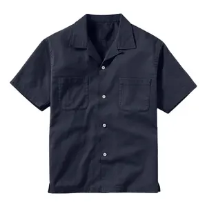 Men's Dress Shirts Custom Men Shirt Cuba Camp Collar Short Sleeves Causal Button Down Shirts For Men