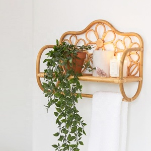 <span class=keywords><strong>Étagère</strong></span> murale flottante en rotin et en <span class=keywords><strong>osier</strong></span> pour la décoration de la maison urbaine - Product Image 3