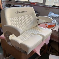 Sièges doubles pliables pour bateau Diamond Stitches Marine, banquette rabattable deux places