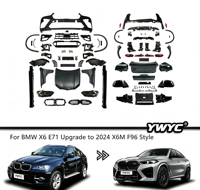 Kit de Carrocería Estilo YWYC 2024 X6M F96 para BMW X6 E71 2007-2014, Parachoques, Faros Delanteros, Guardabarros, Escape