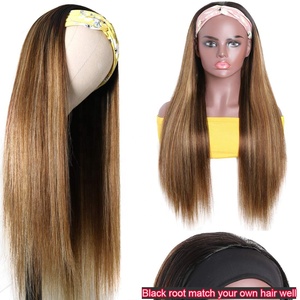 Pelucas <span class=keywords><strong>de</strong></span> <span class=keywords><strong>Cabello</strong></span> Humano con Diadema Kbeth Ombre Highlights Blonde Streaks 1b/Tl412 Sin Encaje Frontal, Peluca Recta con Diadema - Product Image 3