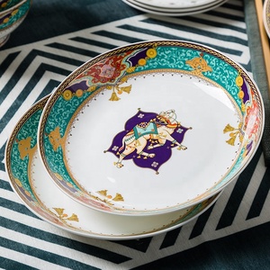 Assiettes à dîner en porcelaine de luxe moderne, nouveau design, vaisselle en céramique pour hôtel, assiettes en gros pour restaurants, ensemble de vaisselle - Product Image 4