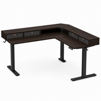 Nouvelle Arrivée Bureau d'Angle Moderne 63 Pouces (160 mm) à Hauteur Réglable avec Tiroirs, Électrique, 3 Pieds, en Forme de L, pour Bureau Exécutif et Domicile