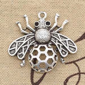 <strong>Charms</strong> Bee Hornet <strong>Honey</strong> Honeybee 33x36mm Tibetan Silver Color Pendants Antique Jewelry Making DIY Handmade Craft - Product Image 4