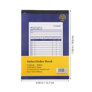 Carnet de factures personnalisé avec logo, <span class=keywords><strong>2</strong></span> feuillets, A5, copies autocopiantes, 8,3x5,5 pouces, papier autocopiant, carnet de reçus en carton, bon de commande A4 - Product Image 1