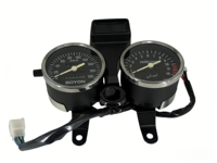 Rakitan Tachometer Speedometer Ganda Sepeda Motor dengan Odometer 12V DC 0-180Km/Jam 0-12.000 RPM Universal Fit Plastik Krom