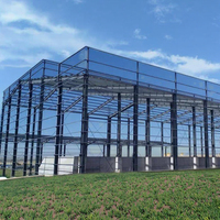 Bâtiment commercial préfabriqué à façade vitrée en verre, structure en acier, fenêtres en alliage d'aluminium, galvanisation à chaud