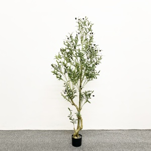 Venta al por mayor de fábrica, plantas decorativas de plástico de simulación para interiores, bonsái en maceta de imitación, pequeño olivo artificial - Product Image 3