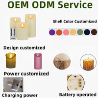 Bougie LED sans flamme en cire véritable, fonctionnant avec 2 piles AA, avec télécommande et minuterie, pour la décoration de Noël, service OEM d'usine chinoise