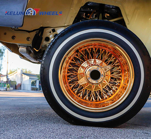 Custom 4 Pieces New 13 14 Inch CB 78.1mm Steel Chrome Multi <b>Spoke</b> Wire <b>Wheels</b> - Product Image 6