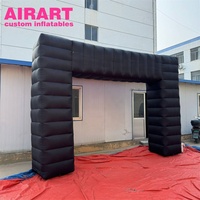 Arche gonflable personnalisée en tissu Oxford noir, arche d'entrée gonflable pour la décoration d'événements sportifs, ligne de départ/arrivée