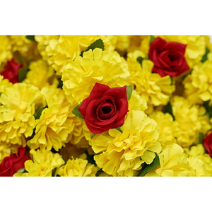 Guirnalda de Flores Artificiales de Caléndula Amarilla y Roja, Decoración Floral Colgante para Bodas, Festivales, Templos y Decoración del Hogar - Product Image 4